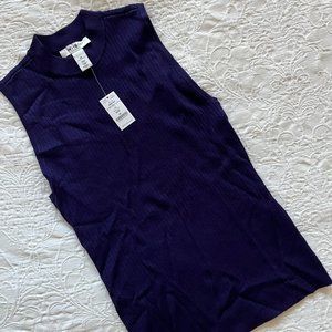 WHBM Mockneck Ribbed Tank